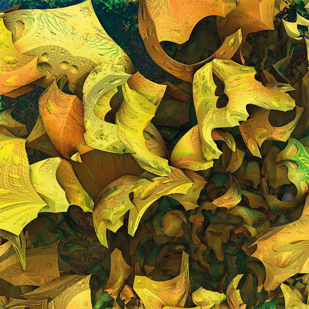 Arte Digitale Organica - Struttura Astratta foglie materia con colori autunnali - opera di Giuliano Bandieri-giulband